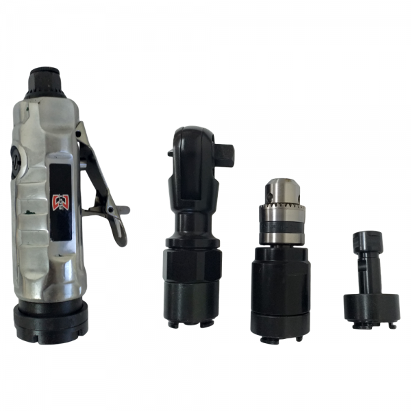 SGT-0519 - KIT 3 EM 1 MULTITOOL CATRACA 1/2” - RETÍFICA 1/4” -  FURADEIRA RETA 3/8”