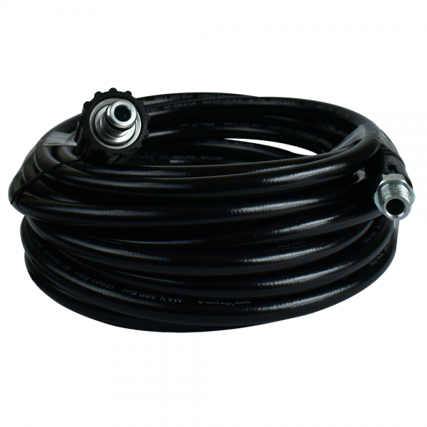 MANGUEIRA TRAMA NYLON (M22/14 X 1/4 MACHO) PARA LAVADORAS ALTA PRESSÃO - 7 METROS