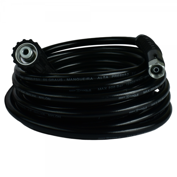 MANGUEIRA TRAMA NYLON (M22/14 X 1/4 FÊMEA) PARA LAVADORAS ALTA PRESSÃO - 7 METROS