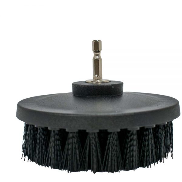 ESCOVA DE LIMPEZA PARA ESTOFADOS AGRESSIVA 120MM-M14 P/ FURADEIRA E POLITRIZ (PRETA)
