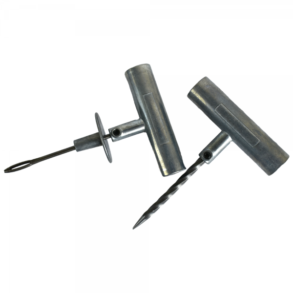 KIT AGULHA + ESCAREADOR COM CABOS P/ APLICAÇÃO DE REPARO DE PNEU