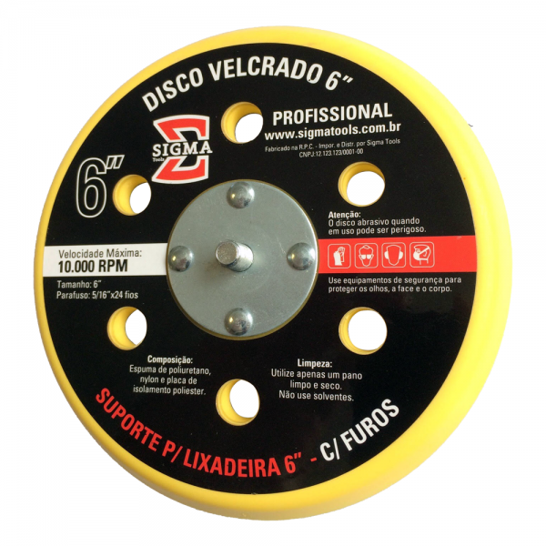 DISCO VELCRADO 6" C/ FUROS