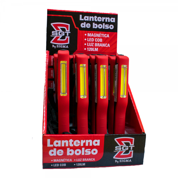 LANTERNA DE BOLSO MAGNETICA LED COB LUZ BRANCA 120LM