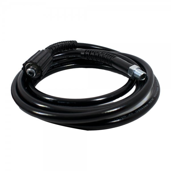 MANGUEIRA TRAMA NYLON (M22/14 X 1/4 MACHO) P/ LAVADORAS ALTA PRESSAO - 3 METROS