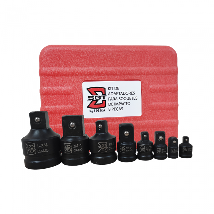 KIT DE ADAPTADORES PARA SOQUETES DE IMPACTO - 8 PEÇAS - Sigma Tools