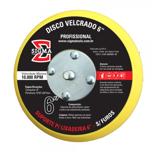DISCO VELCRADO 6" S/ FUROS