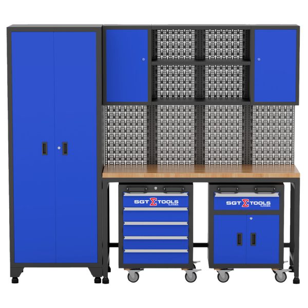 CONJUNTO DE ARMÁRIOS MODULADOS 9 PEÇAS - AZUL