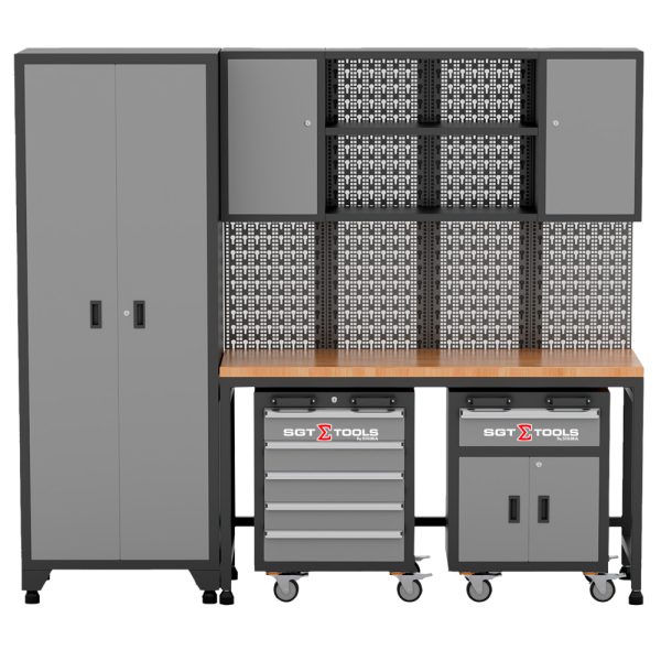 CONJUNTO DE ARMÁRIOS MODULADOS 9 PEÇAS - CINZA