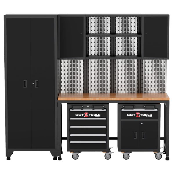 CONJUNTO DE ARMÁRIOS MODULADOS 9 PEÇAS - PRETO