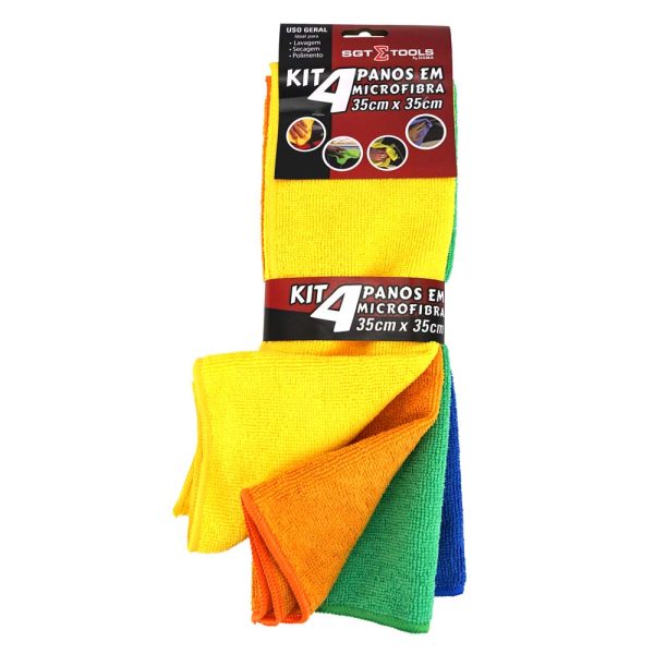 KIT 4 PANOS EM MICROFIBRA 35X35