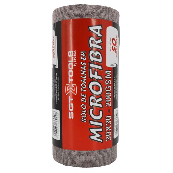 ROLO DE TOALHAS EM MICROFIBRA 30X30 - 200GSM - CINZA