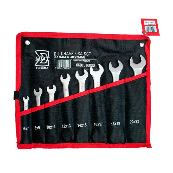 KIT CHAVE FIXA 6X7MM A (20X22MM) 8 PEÇAS