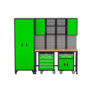 Conjunto Armários Modulados 9 Peças Verde - SGT TOOLS